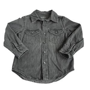 Baby Gap Kids Gray Denim Button Up Shirt Size 4T Long Sleeve